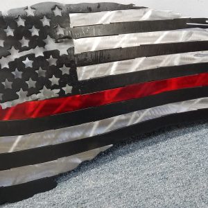 Tattered Steel Fire Fighter Support Flag