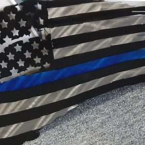 Tattered Steel Police Officer Support Flag
