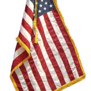 7' Deluxe Nylon Indoor US Flag Set | Oak Pole